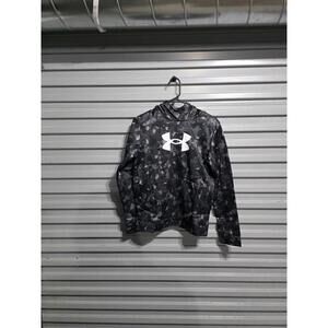 Under Armour Fleece Boy’s Big Logo Printed Hoodie Black/White Camo Youth Large